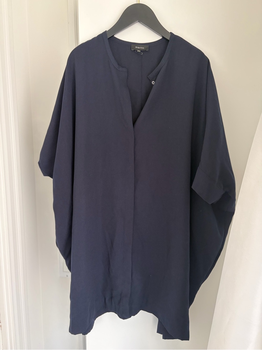 Babaton Navy Relaxed Fit Button-Down Shirt/Tunic Dress - Picture 2 of 7